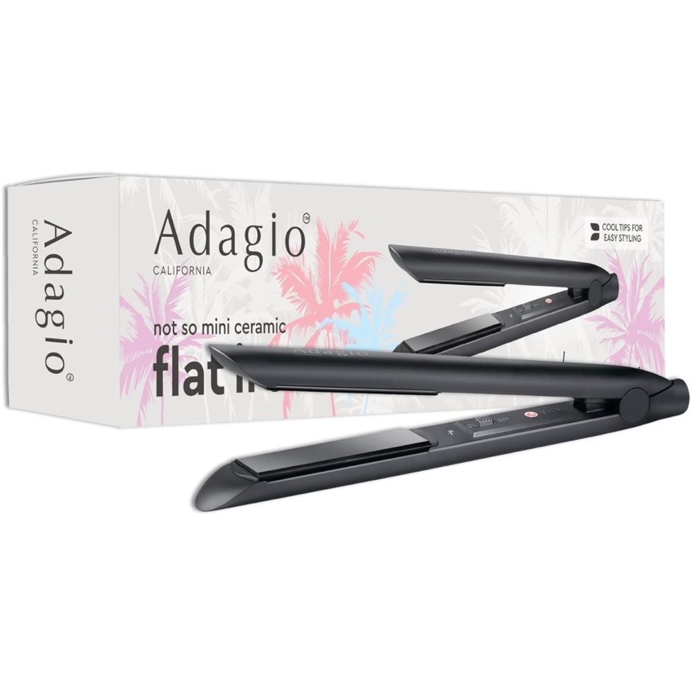 Adagio Not So Mini Ceramic Flat Iron Ceramic Hair Straightener - Travel Size